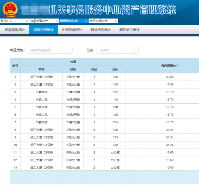 机关事物服务中心资产管理系统软件定制开发